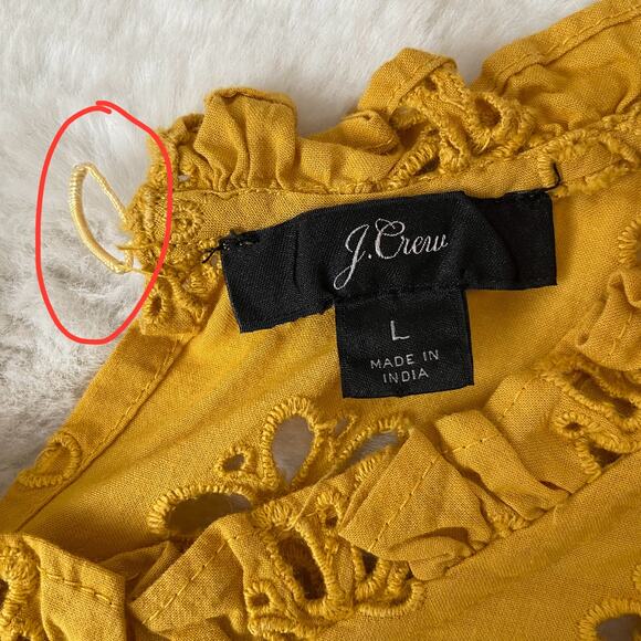 J. Crew Mustard Yellow Cotton Eyelet blouse - Picture 5 of 6